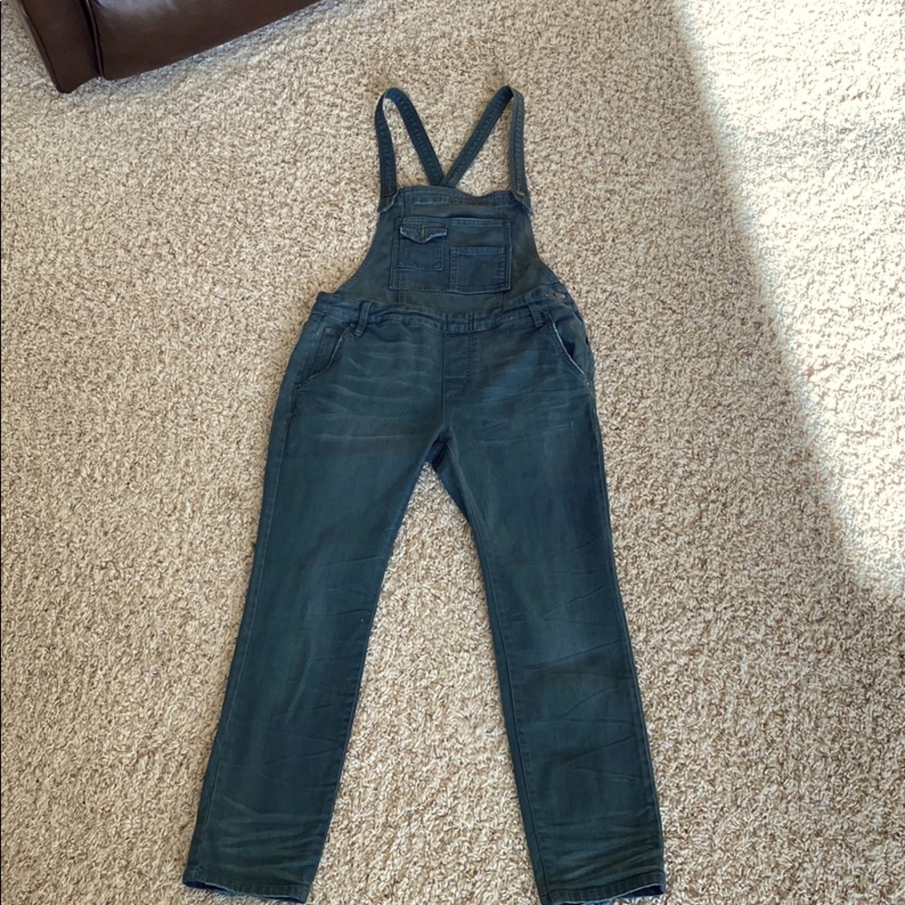 Free People skinny denim overalls